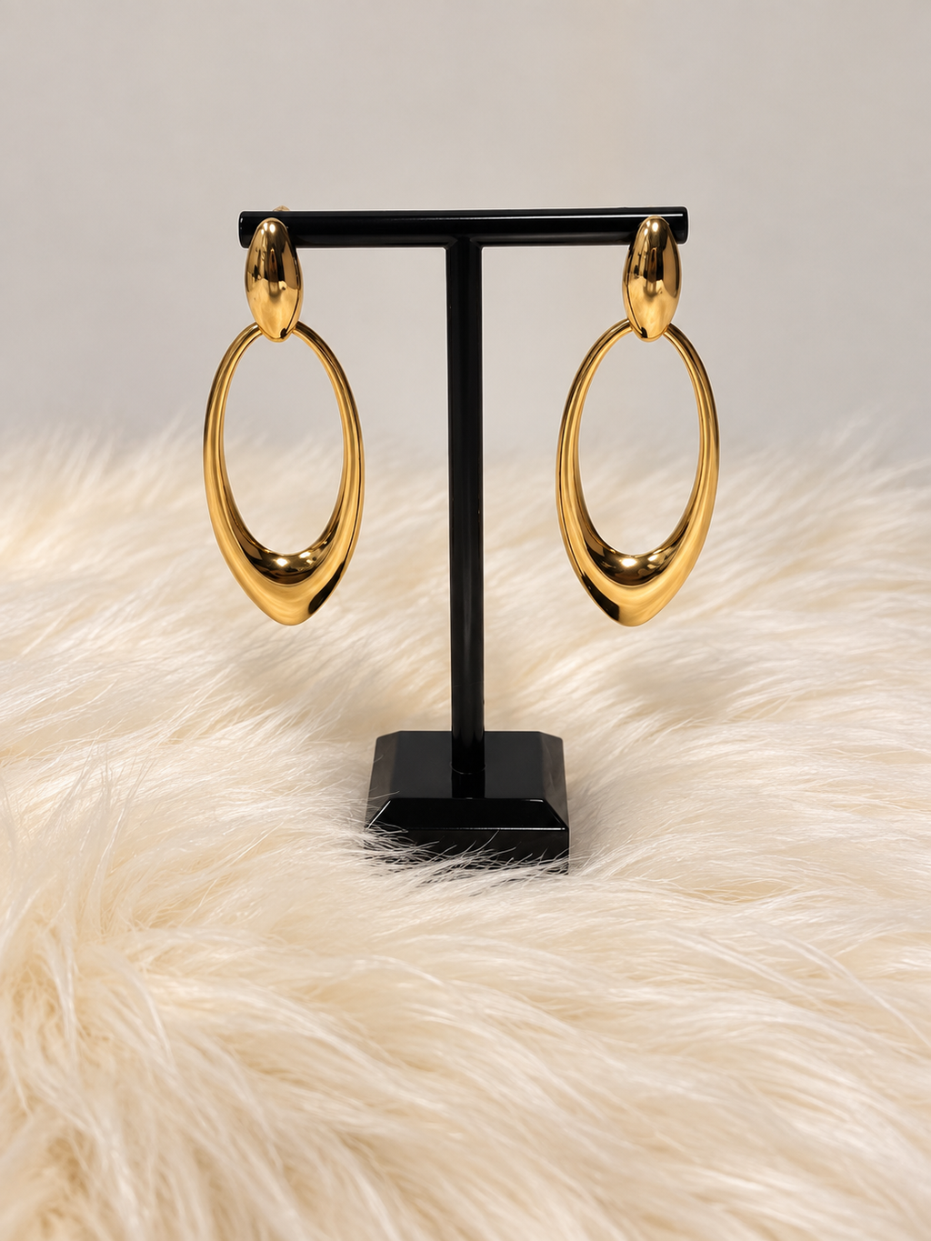 Gold-Tone Sculptural Drop Earrings