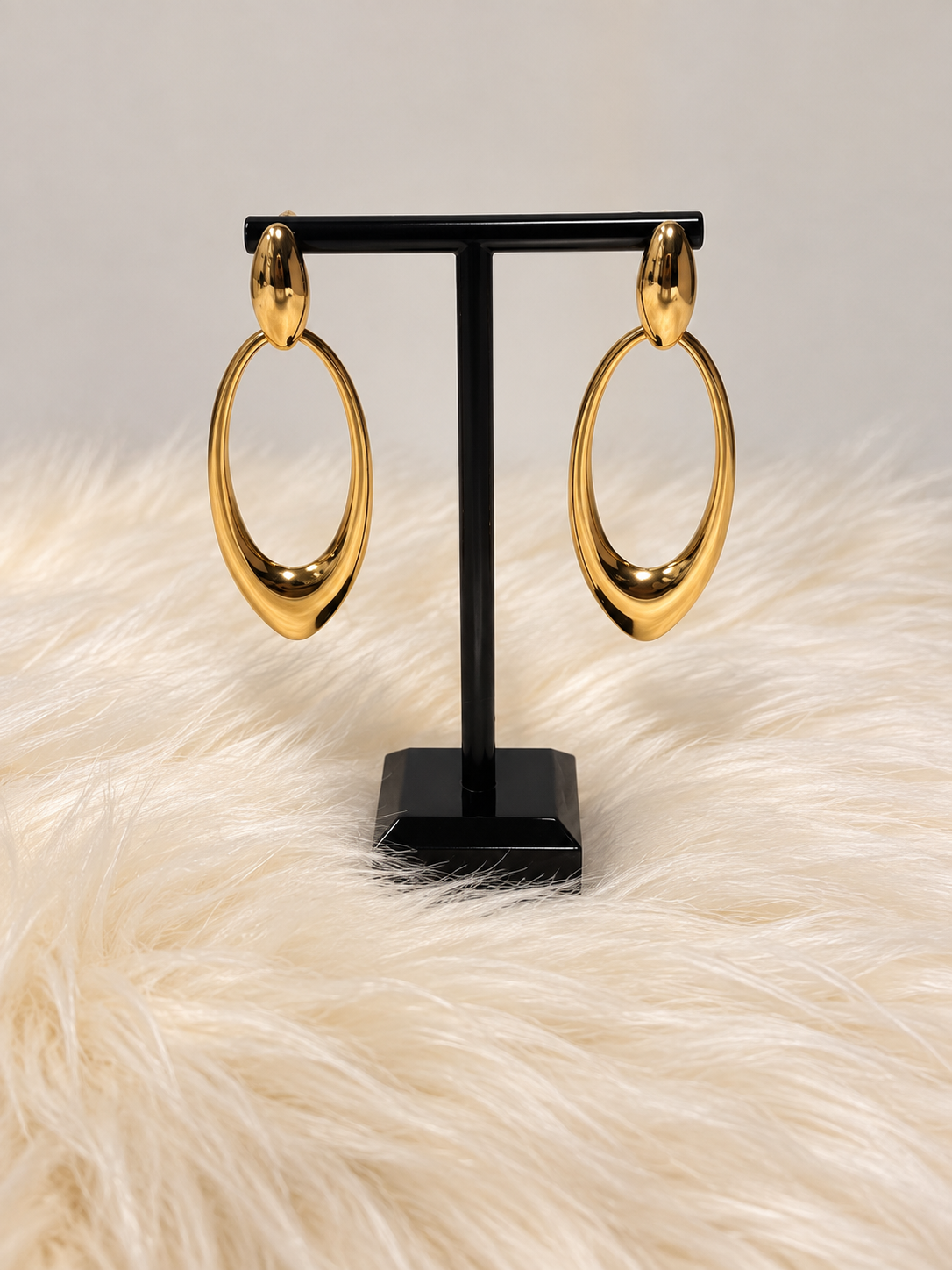 Gold-Tone Sculptural Drop Earrings