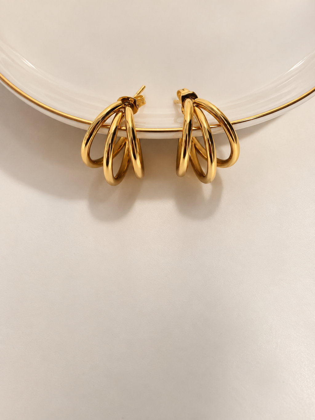 Gold-Tone Multi-Loop Statement Earrings