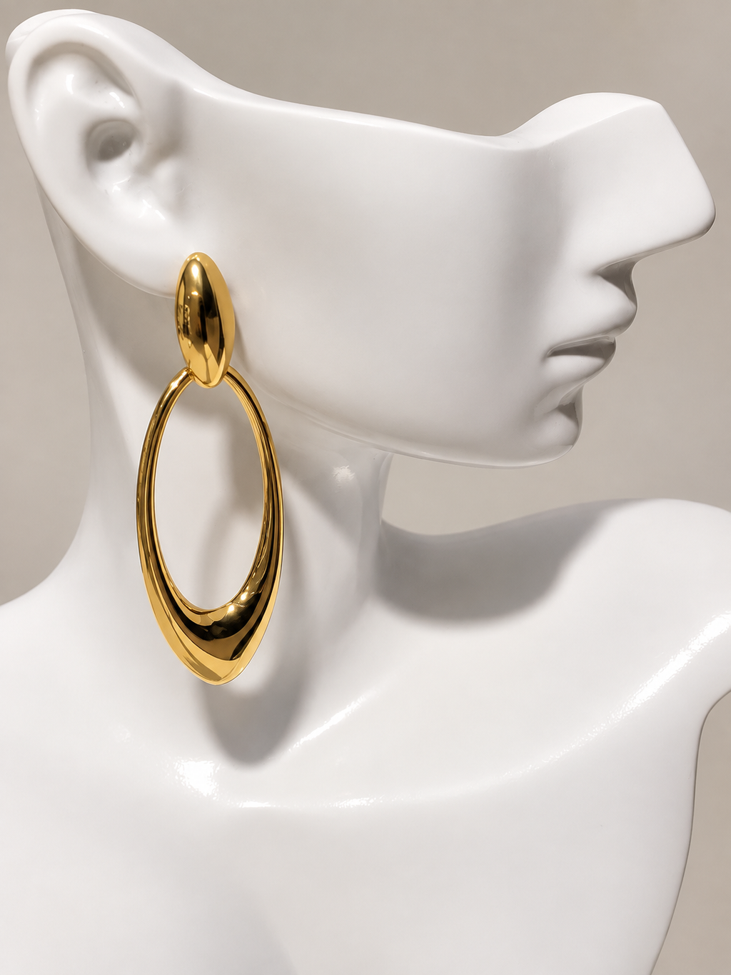 Gold-Tone Sculptural Drop Earrings