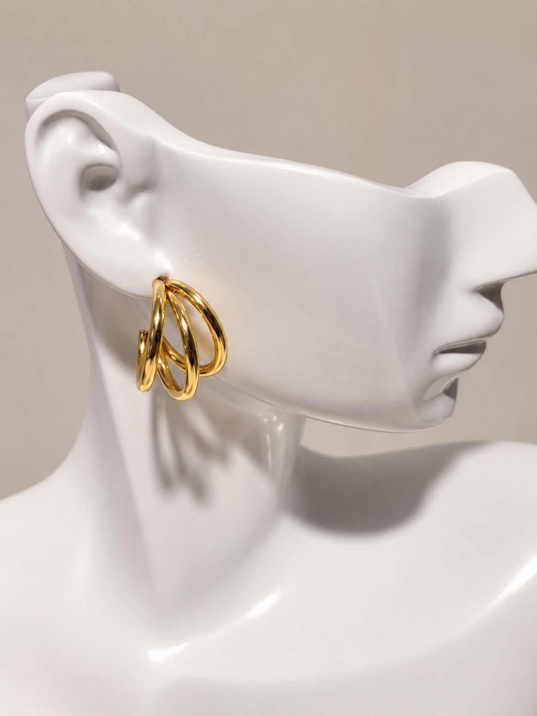 Gold-Tone Multi-Loop Statement Earrings