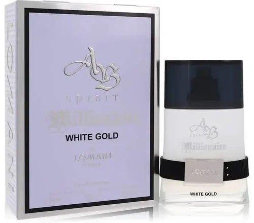 Ab Spirit Millionaire White Gold Cologne By Lomani for Men 3.3 Oz Eau De Parfum Spray